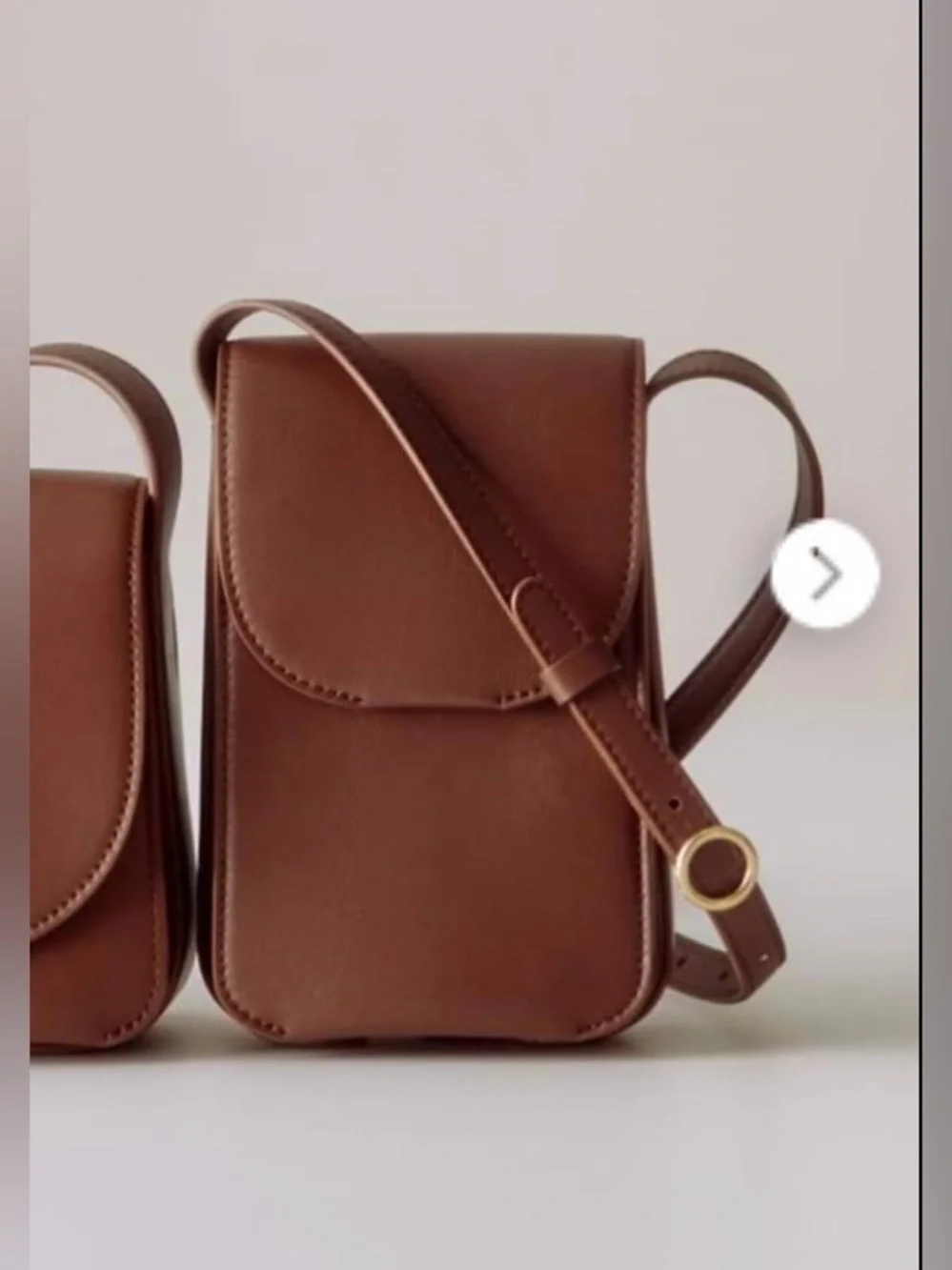 LIKE NEW Cuyana Concertina Phone Bag in Black Dark Chestnut Smooth Leather - Picture 1 of 11